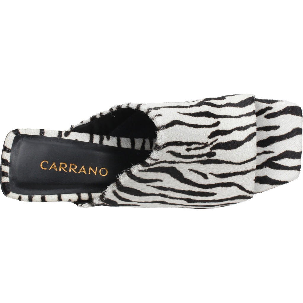 Carrano Mila Leather Slide Sandal - Zebra