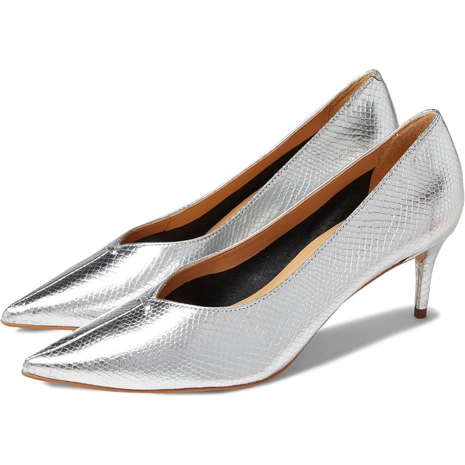 Carrano Natalia Leather Pump - Snake Silver