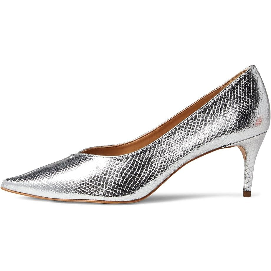 Carrano Natalia Leather Pump - Snake Silver