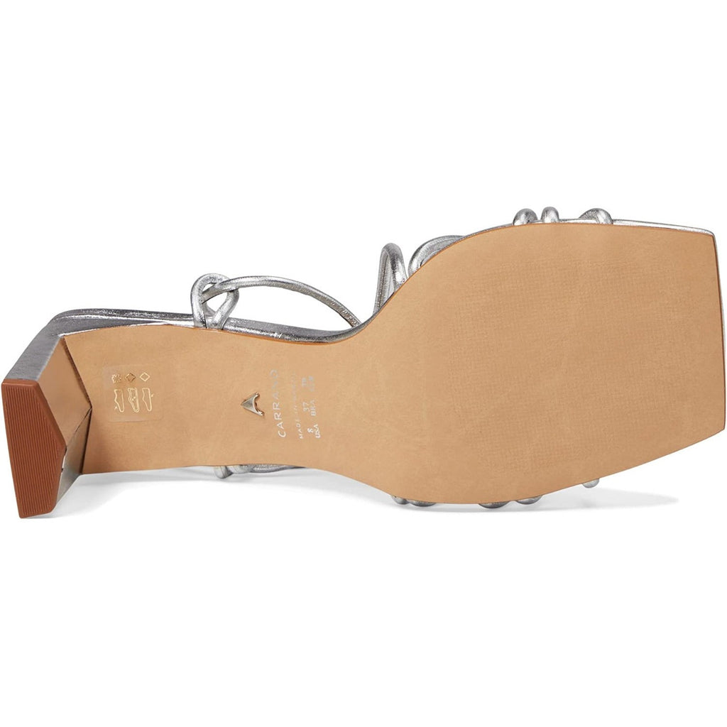 Carrano Penelope Lace Up Leather Dress Sandal- Silver