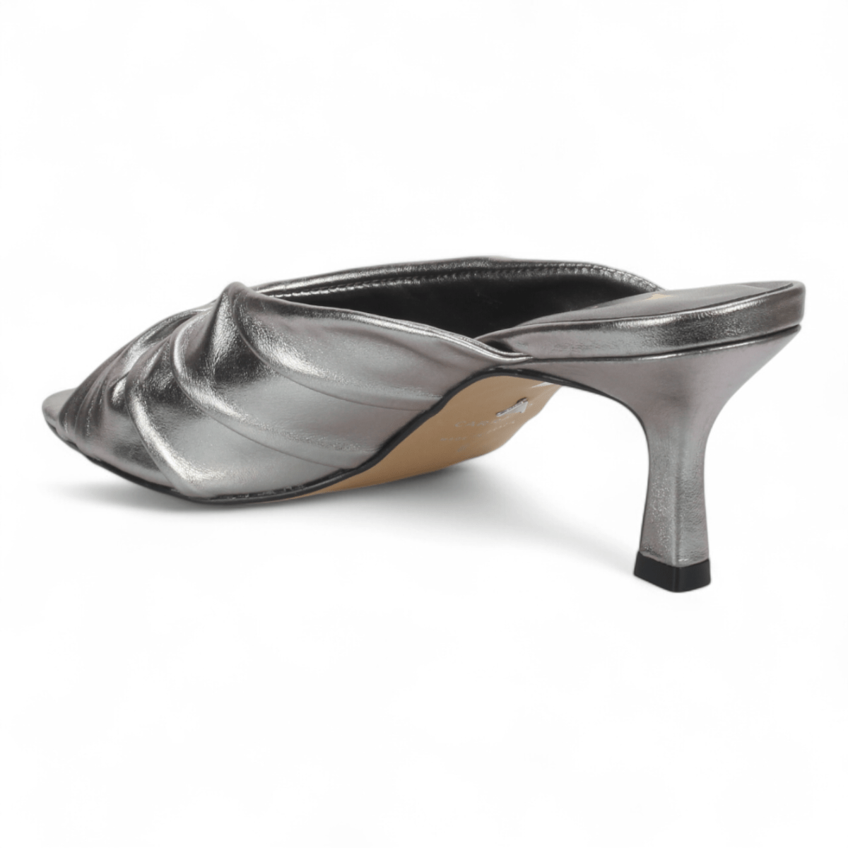 Carrano Sage II Leather Mule Slide Sandal - Pewter