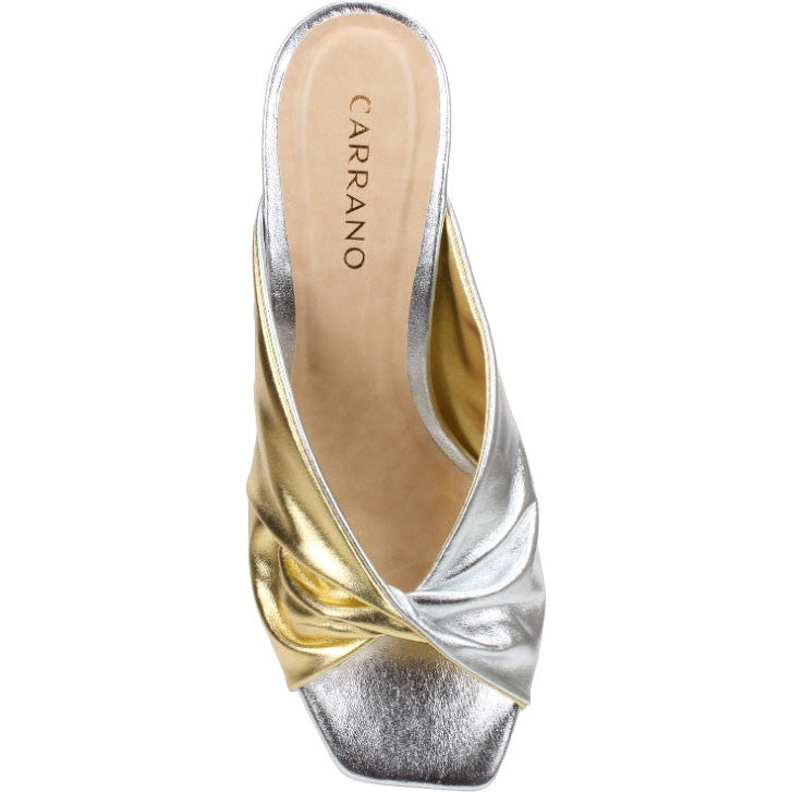 Carrano Sage Slide Leather Sandal-Gold Silver