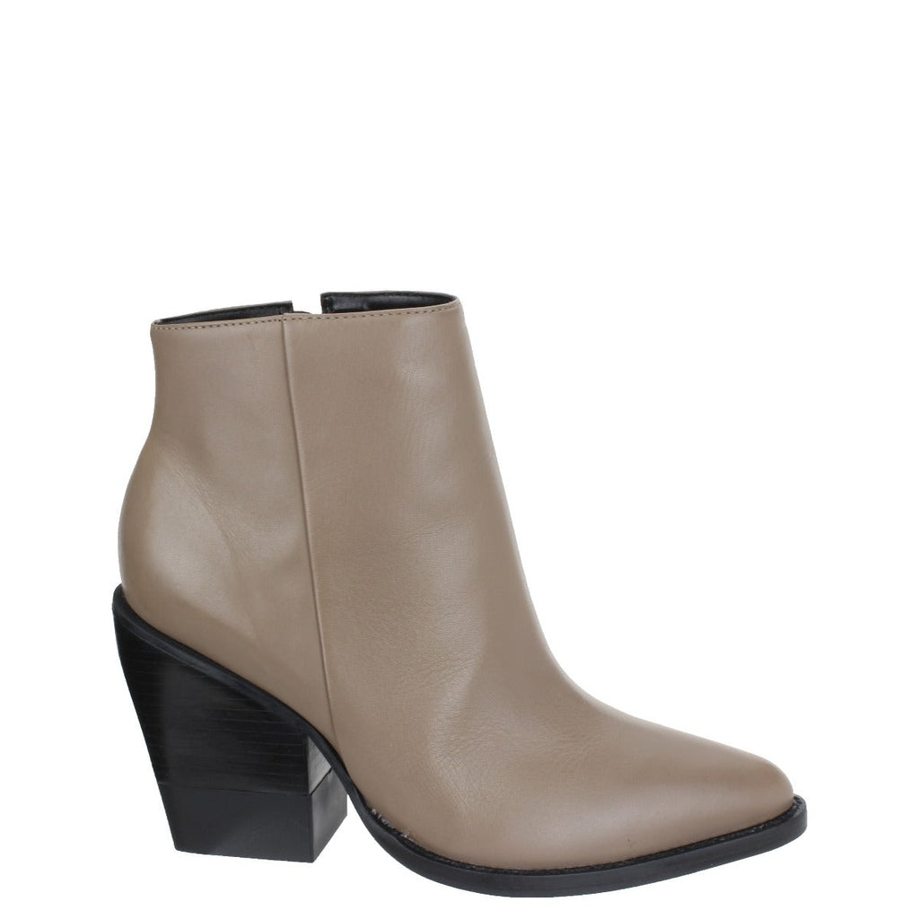 Carrano Stella Leather Booties - Charcoal
