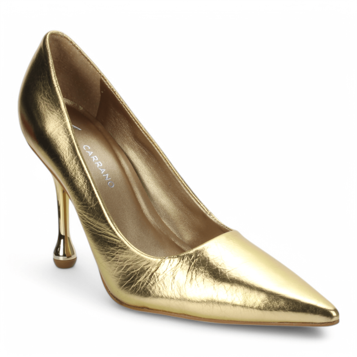 Carrano Stiletto Leather Pump - Gold