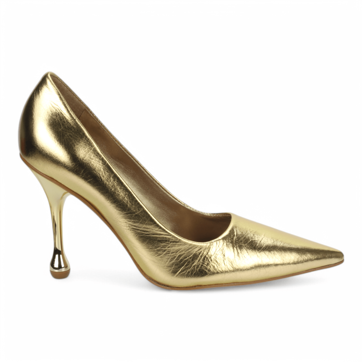 Carrano Stiletto Leather Pump - Gold