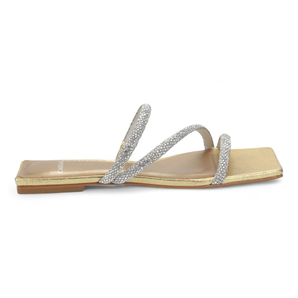 Carrano Sue Dress Flat Sandal Metallic Leather - Gold