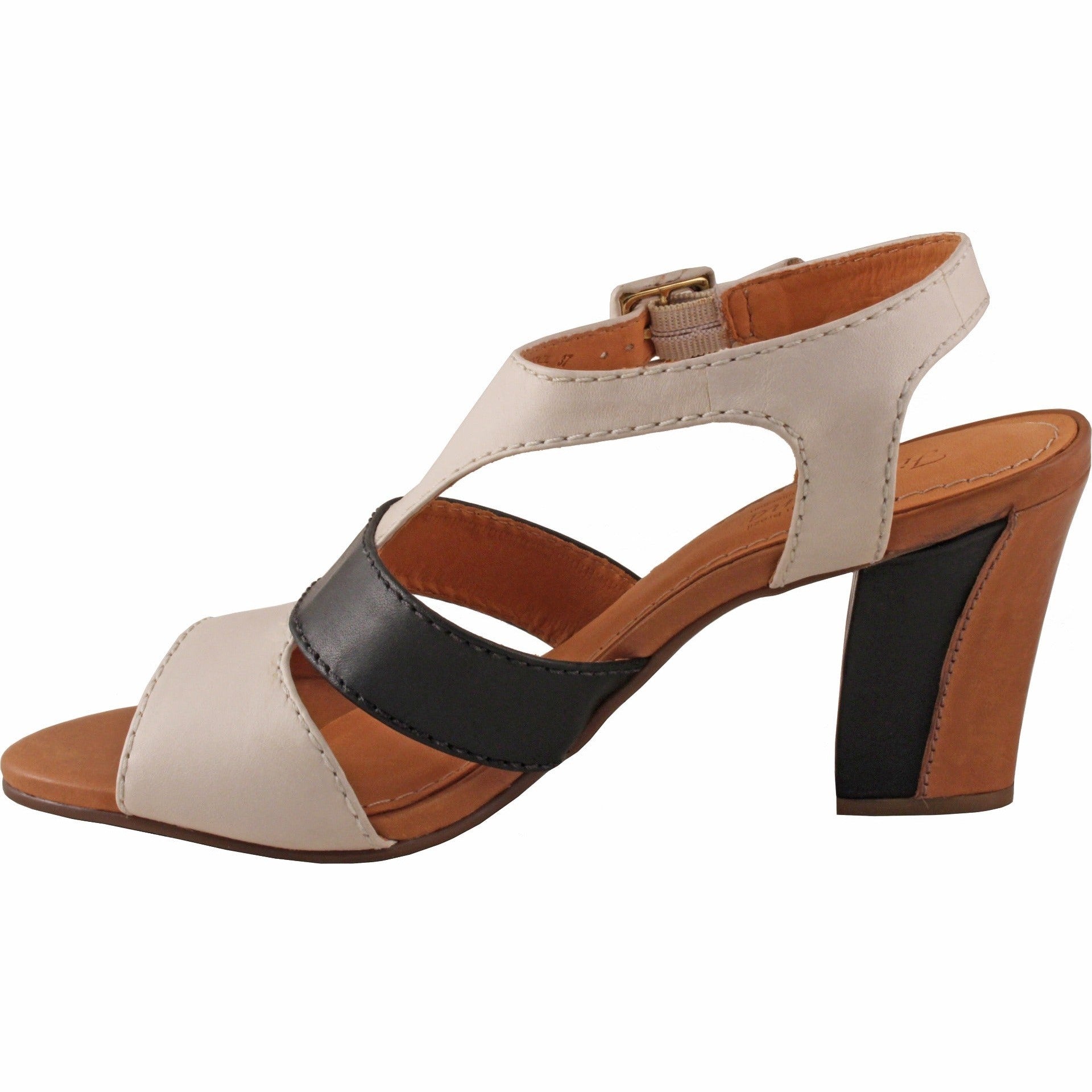 Klimini Leather Open Toe Slingback - Ice/Black