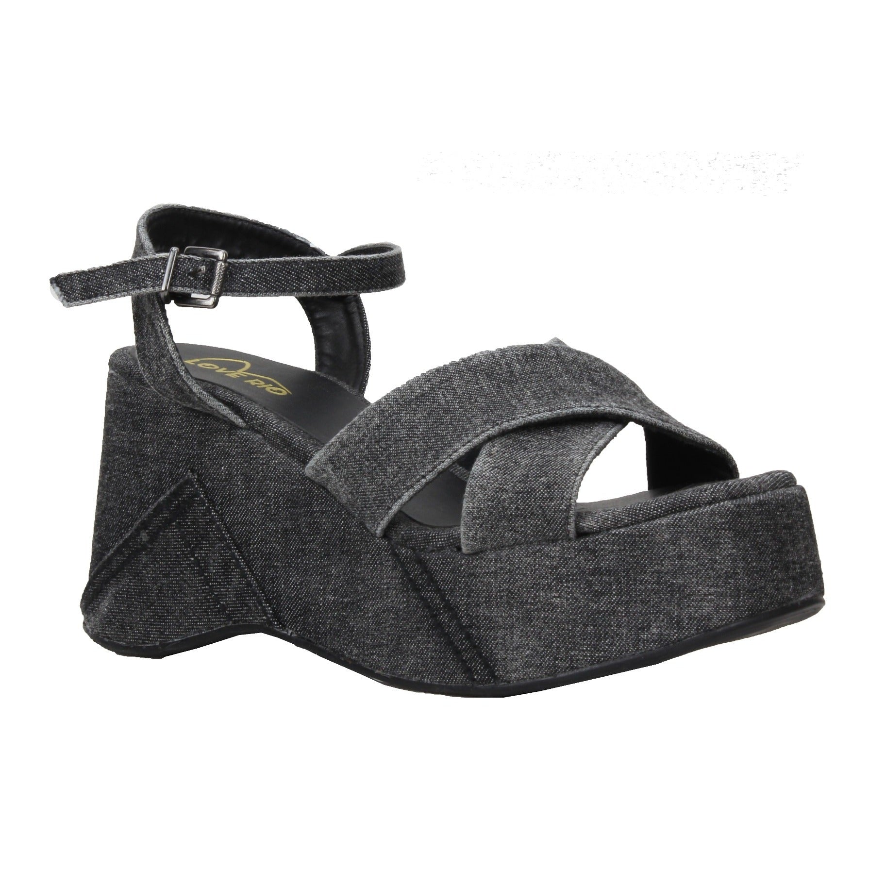 Love Rio Jeena Platform Sandal - Black Denim