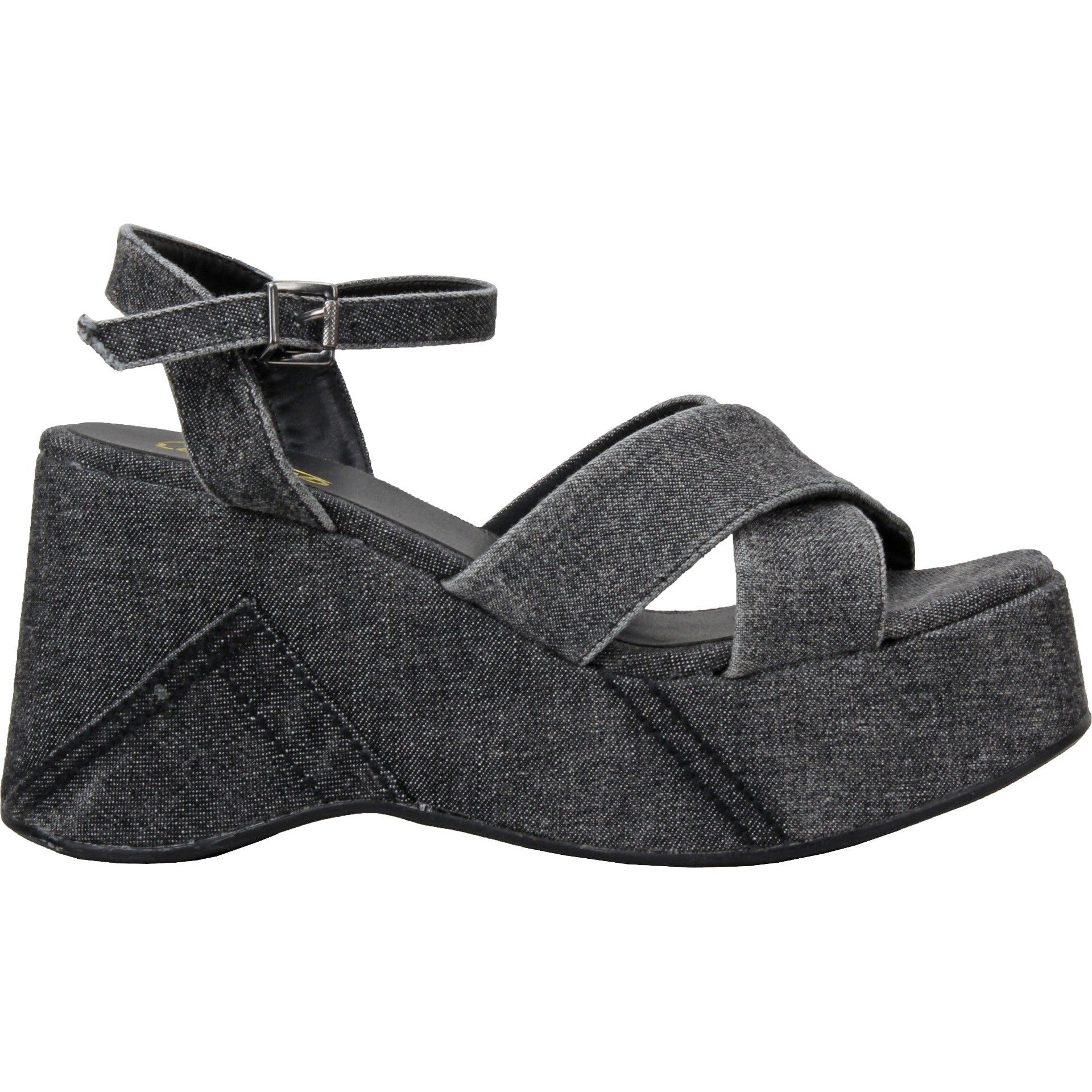 Love Rio Jeena Platform Sandal - Black Denim