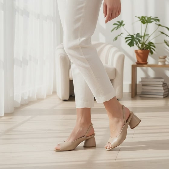 Bruno Menegatti Annie Sling back Leather Pump - Nude