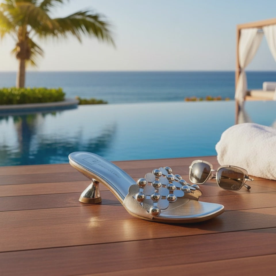 Bruno Menegatti Starry Slide Sandal - Silver