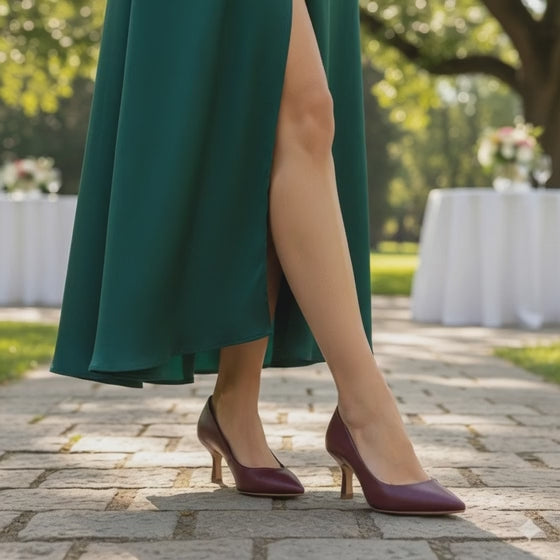 Carrano Leather Pump - Syrah