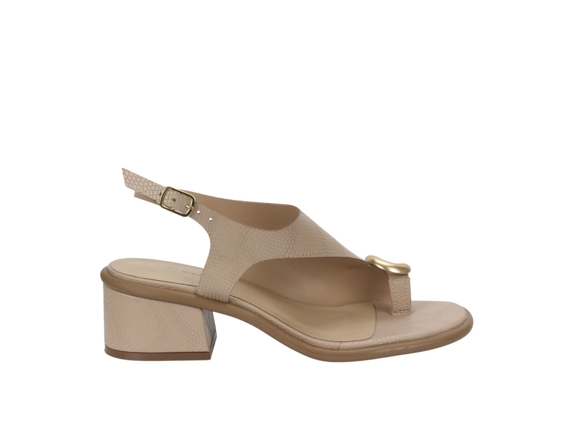 Bruno Menegatti Thea Sandal Viper Embossed - Nude