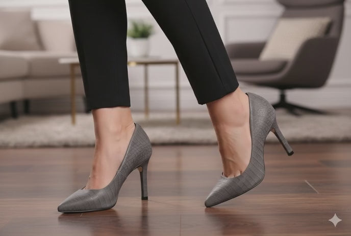 Bruno Menegatti Wren Embossed Pump Alligator - Granite